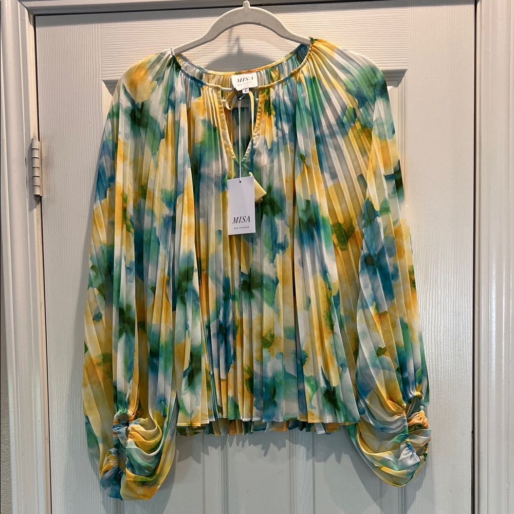 Misa Women's Multicolor Pleated Top large